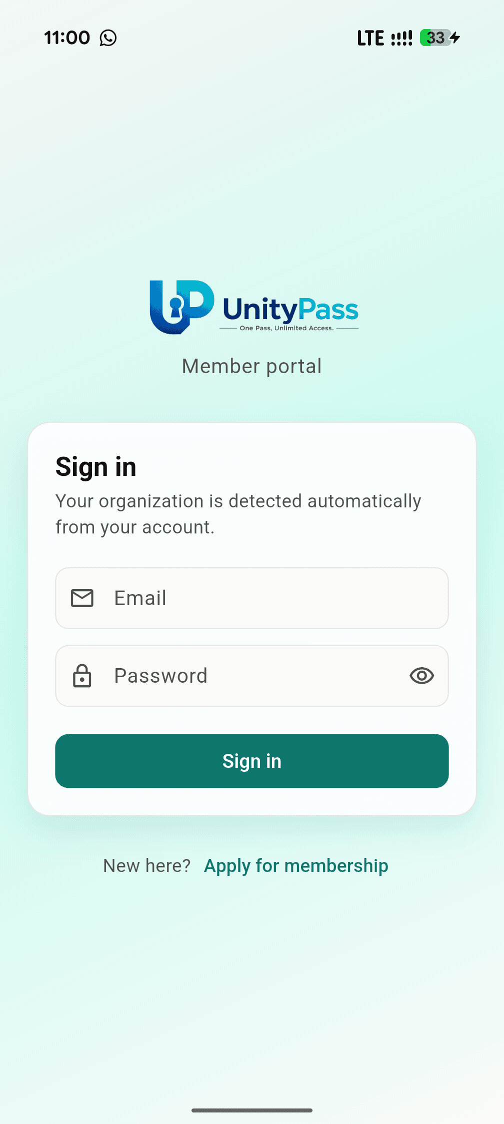 Branded sign-in screenshot